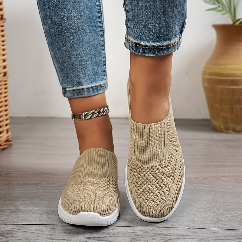 Oveltrix - Women’s Breathable Knit Slip-On Walking Shoes