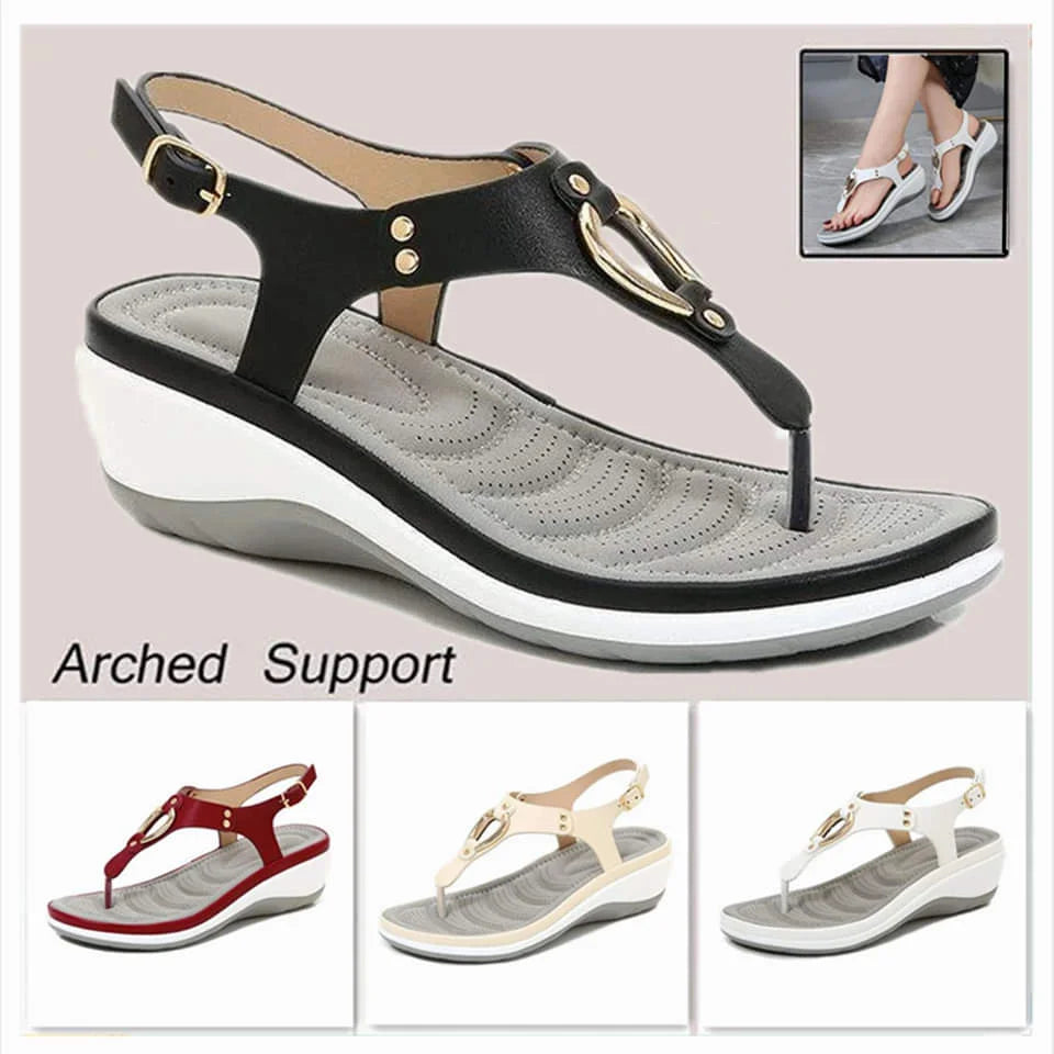 Orthopedic Sandals for Women Wedge Belardy Sandals Soft Cushion Pr Soles Recovery Sandals Women Diabetic Bunion Memory Foam Black