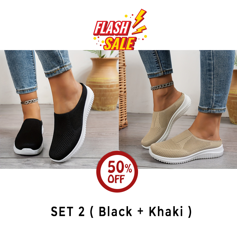 Oveltrix - Women’s Breathable Knit Slip-On Walking Shoes