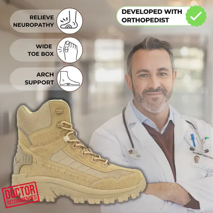 🔥50% OFF🔥 New Year Sale🎄OVELTRIX Orthopedic Work Boots – Waterproof, Anti-Slip & Anti-Sprain