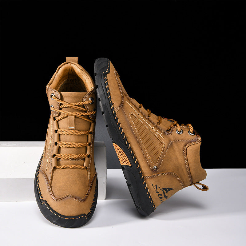 Salkin® - Waterproof, Arch Support, Pressure Relief, Spacious Toe Box Outdoor Leather Shoes