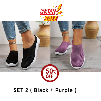 Oveltrix - Women’s Breathable Knit Slip-On Walking Shoes