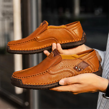 Men's Slip-On Cowhide Casual Lightweight Loafers