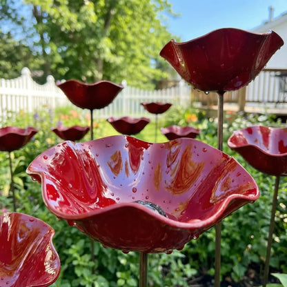 Handmade Metal Flower Garden Stake🐦