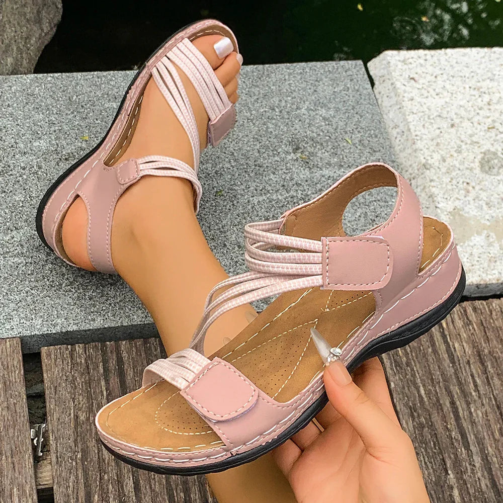 Women's Orthopedic Open Toe Sandals — Arch Support, Adjustable Strap