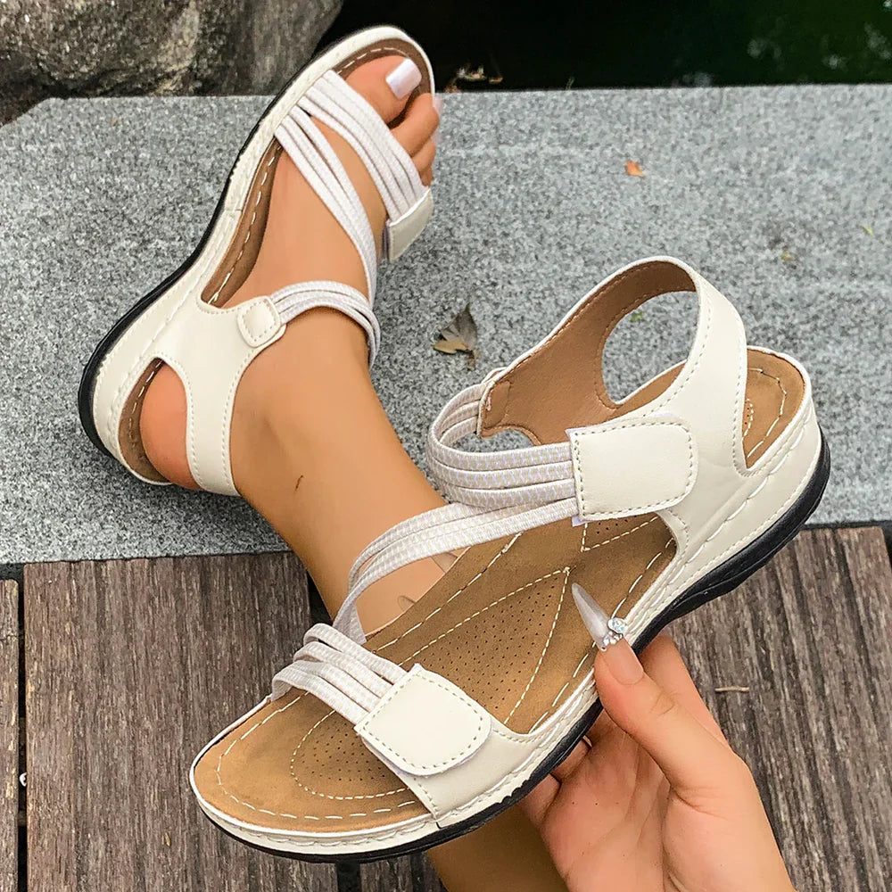 Women's Orthopedic Open Toe Sandals — Arch Support, Adjustable Strap
