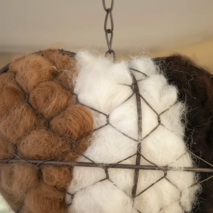 🕊️ Handmade Alpaca Fiber Bird Nesting Heart