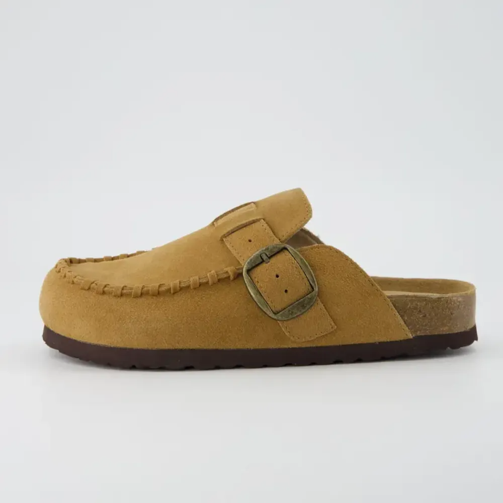 Comfortable Leather Slip On Mules For Women