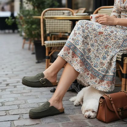 Comfortable Leather Slip On Mules For Women